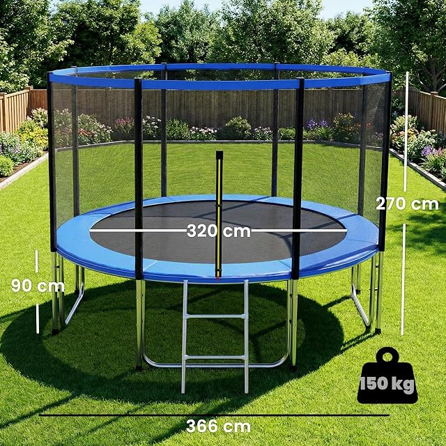 Foto 7 de 8 de SPORTNOW Cama Elástica para Exterior Ø366 cm con Red de Seguridad