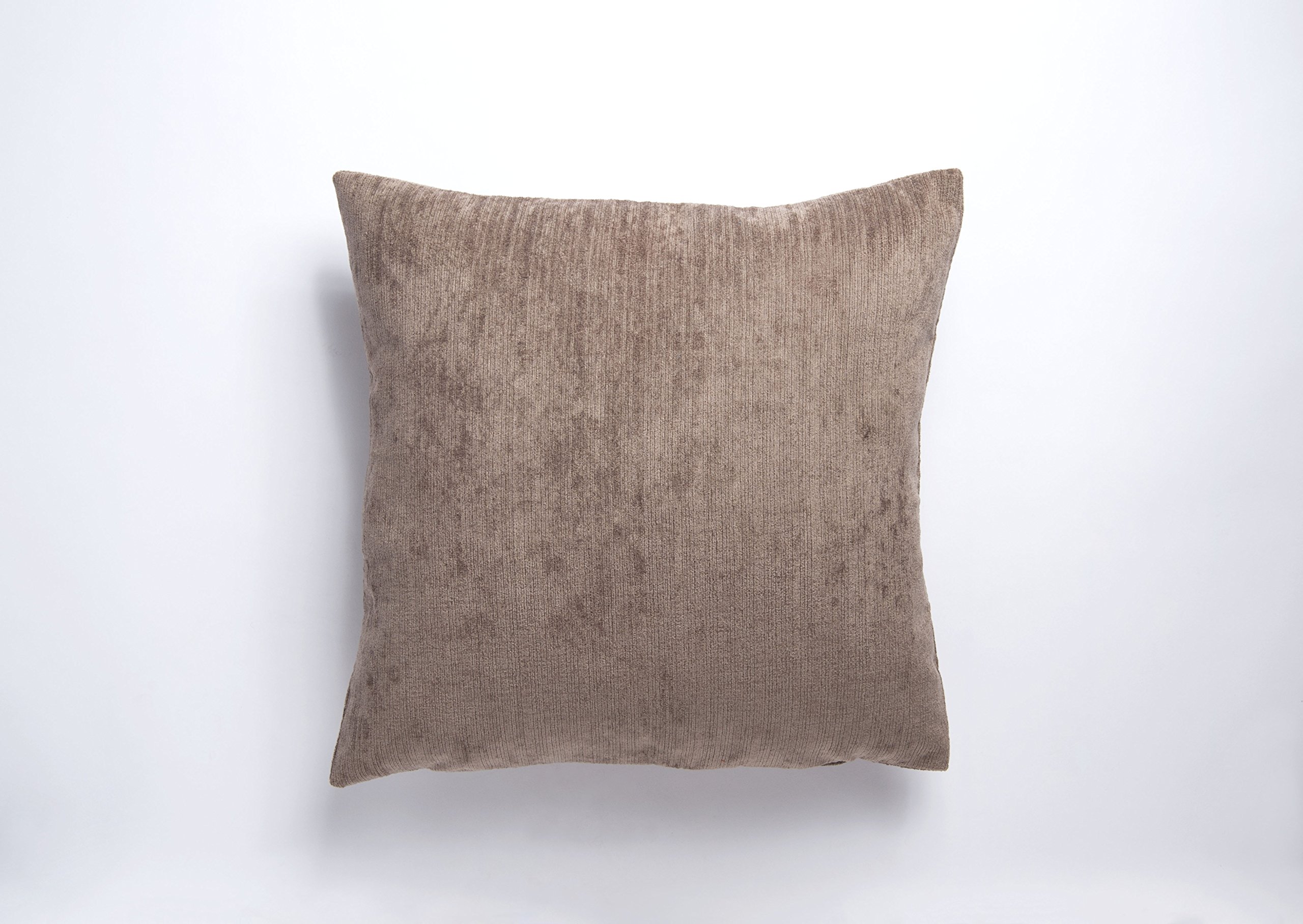 CB Home Premium Plain Chenille 17in x 17in Cushion Cover in Coffee (Reversible)