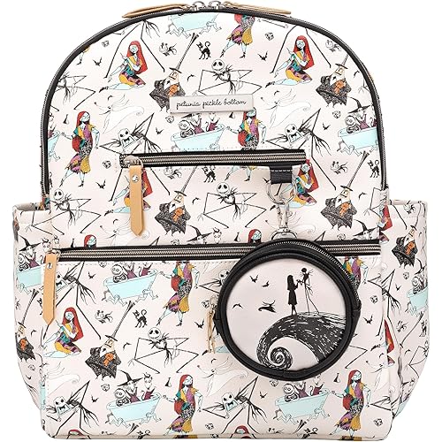 Petunia Pickle Bottom Ace Backpack - Multi-Function Diaper Bag with Insulated Pockets and Changing Pad - Wide Zip-top for Easy Access to Contents - Halloween Town