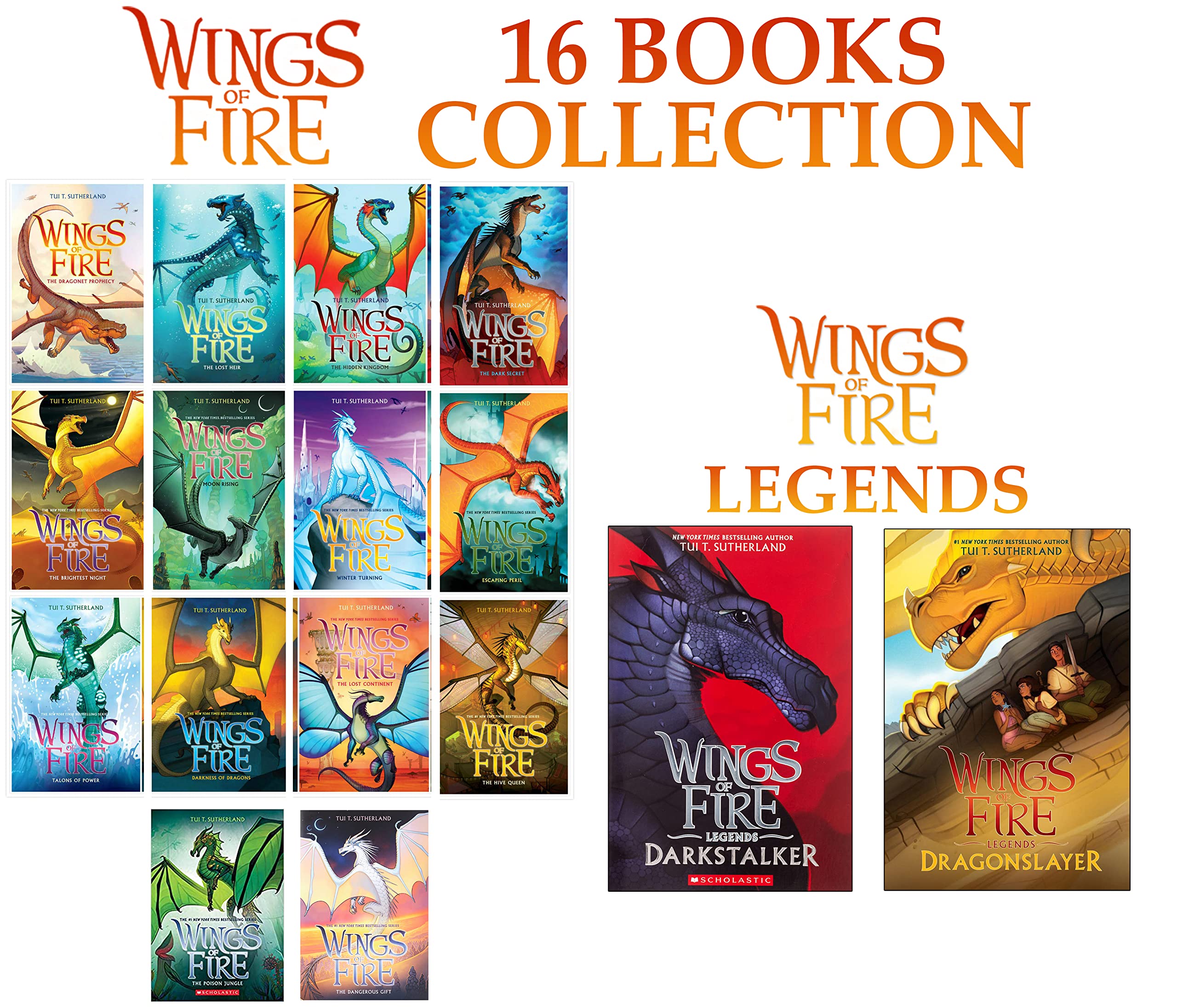 Wings of Fire 12 Books Set (Books 1-12) + Wings of Fire Legends ( 2 Books Set) Exclusive Collection Total 14 Books Paperback