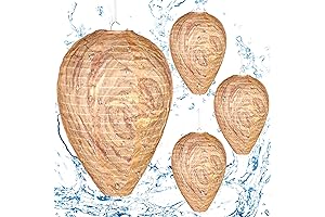 DECYOOL 4 Pack Hanging Decoy Wasps Nest, Waterproof and Protection Deterrent Against...