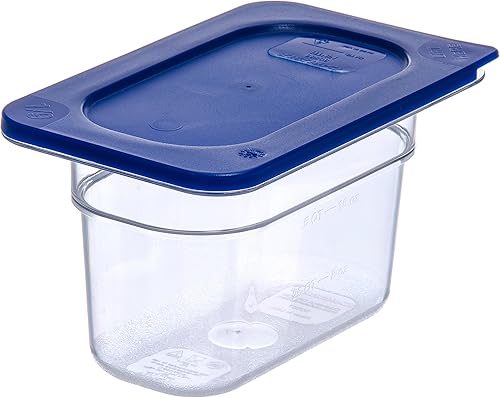 Miniatura 6 de Carlisle FoodService Products 3058360 Smart Lid Tapa de polietileno de noveno tamaño, azul oscuro, 6.8 x 4.3 x 0.5 pulgadas, 1.28 onzas (paquete de