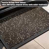 Vista 4 de Yimobra Tapete para puerta de entrada exterior, 29.5 x 17 pulgadas, impermeable, resistente, para puerta delantera, tapete antideslizante resistente