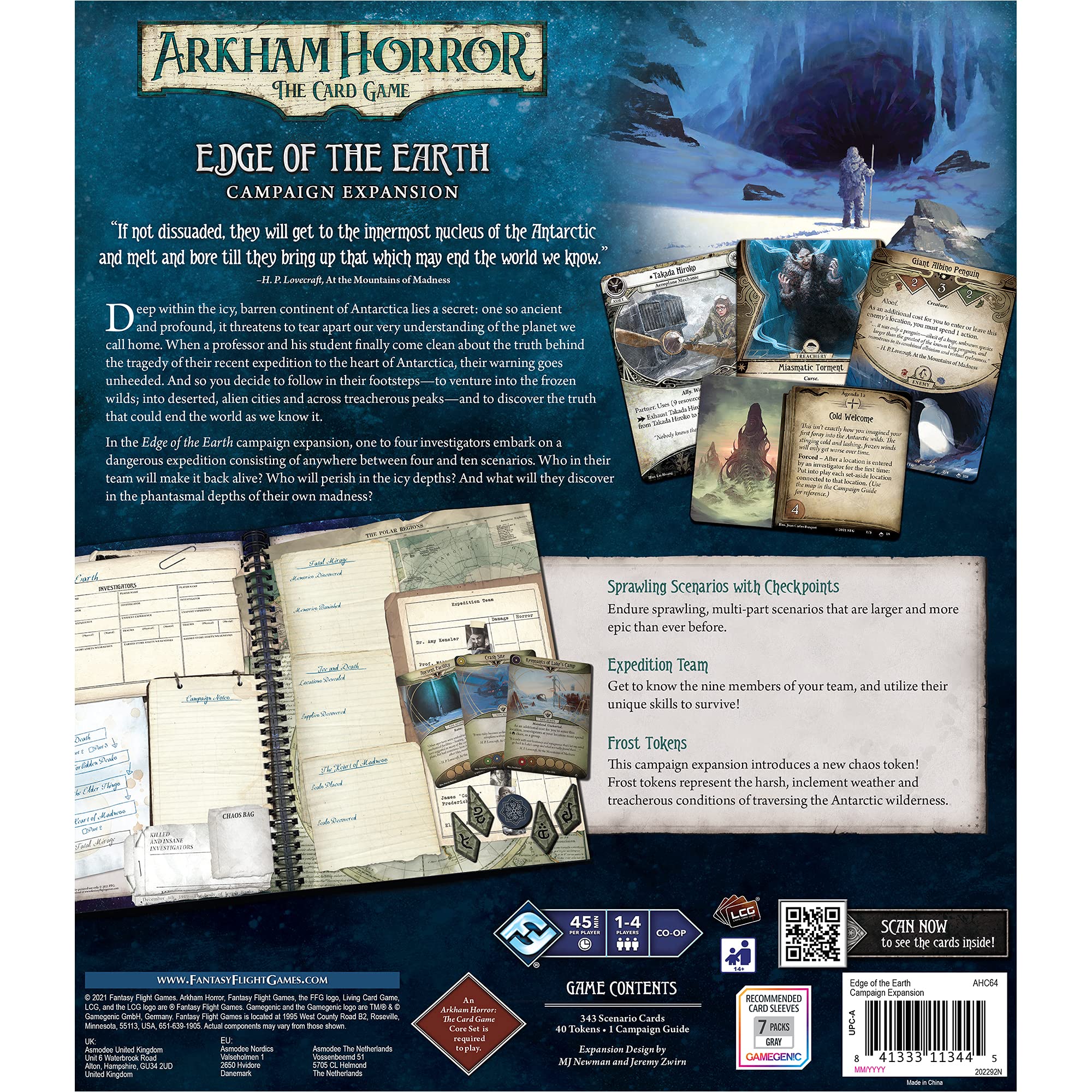 Amazon.com: Arkham Horror: The Card Game – Edge of The Earth Campaign  Expansion| Card Game for Teens and Adults | Ages 14+ |for 1-2 Players |  Average Playtime 60 - 120 Minutes |