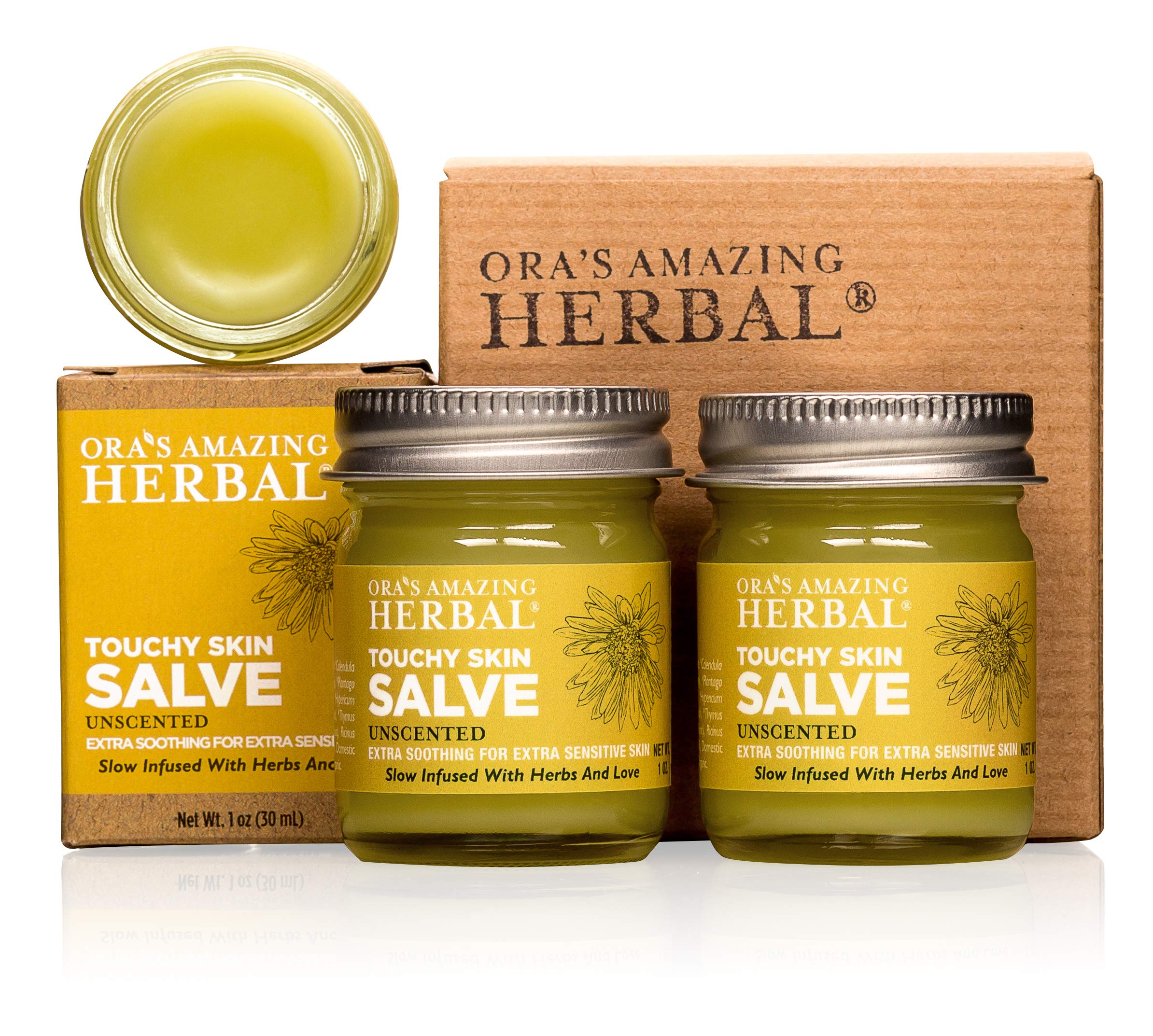 Ora's Amazing Herbal Touchy Skin Salve, Eczema Cream for Kids and Adults, Natural Sensitive Skin Treatment, Itch Cream, Calendula Ointment, Dry Skin Balm, Fragrance Free, 4 oz — Amazon image 9