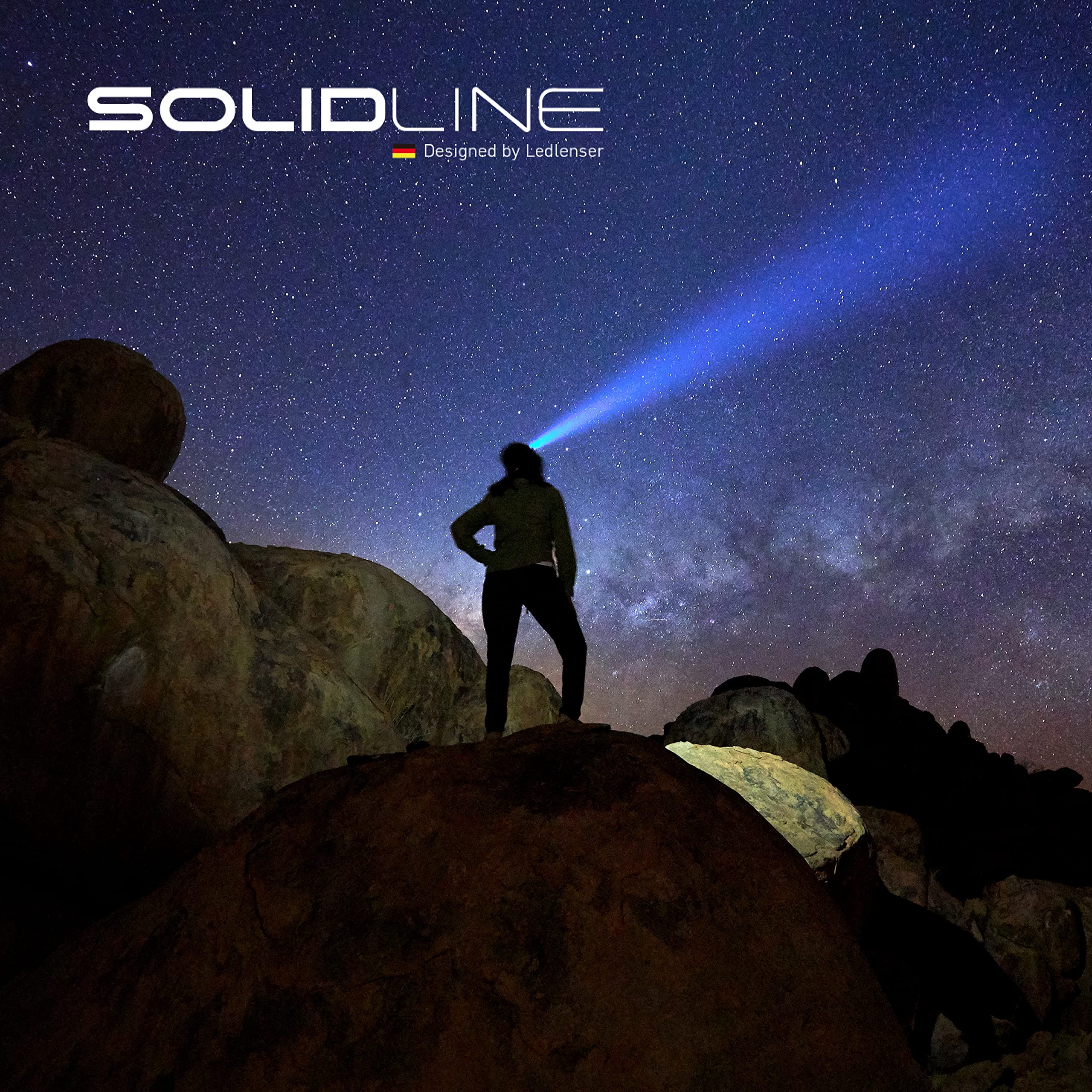 Solidline SH6R, super helle LED Stirnlampe, fokussierbar, wiederaufladbar, 600 Lumen, 300 Meter Leuchtweite, 50 Stunden Leuchtdauer, inkl. Akku, Floating Charge System und USB Kabel, 1 Stk.