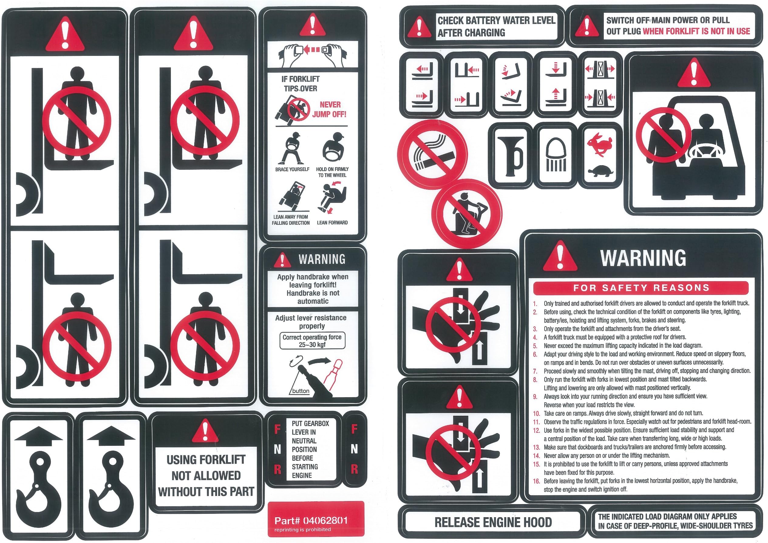 Intella 04062807 Forklift Safety Decal Set