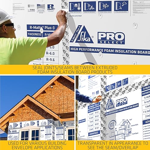 Miniatura 6 de SIKA SikaSeal-148 - Cinta aislante para costura, transparente, multiusos, adhesivo acrílico que se puede rasgar a mano, para uso en interiores y