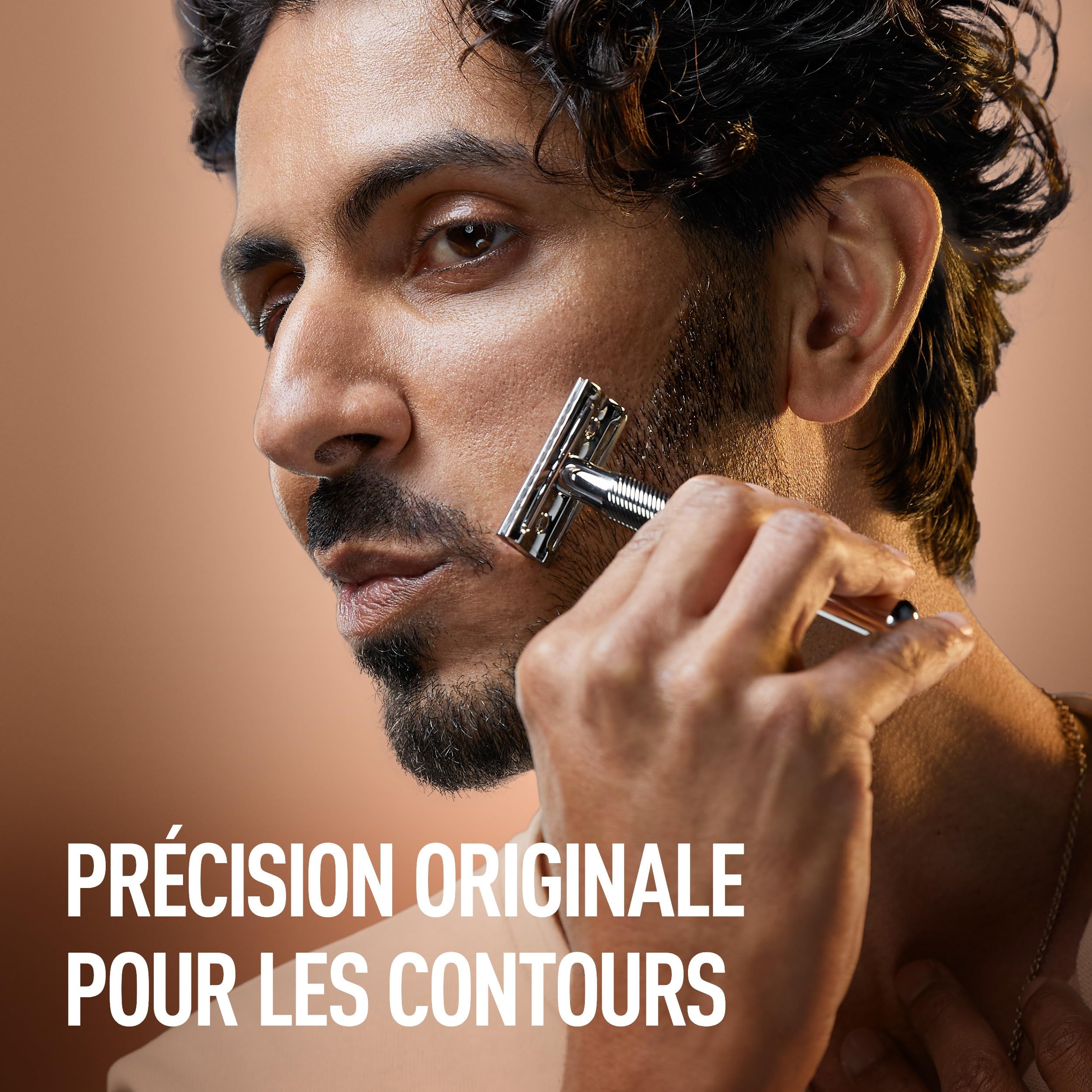 King C. Gillette Lames de Rasoir de Sureté Homme, Pack de 100 en Métal | Recharges en Acier Inoxydable Revêtues de Platine, Rasage de Barbe à la Définition des Contours