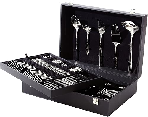 Arcos Series Berlin - Juego de cubiertos de regalo 113 piezas (juego completo) - Monobloque de una pieza Acero Inoxidable Color Plata