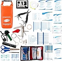 Vista 12 de Kit de primeros auxilios para lancha con herramientas de supervivencia, 123 piezas impermeables de emergencia con hebillas, accesorios compactos