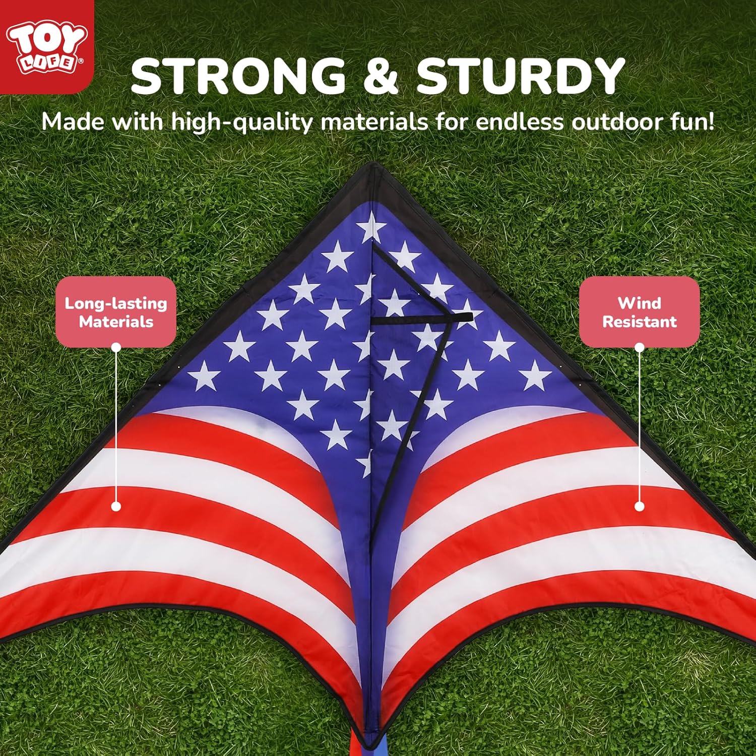 TOY Life 48.4'' Large Kites Easy to Fly for Kids Adults with 328.1 FT String, Beach Kite Outdoor Game Outside Toys Activity Summer Toys for Kids