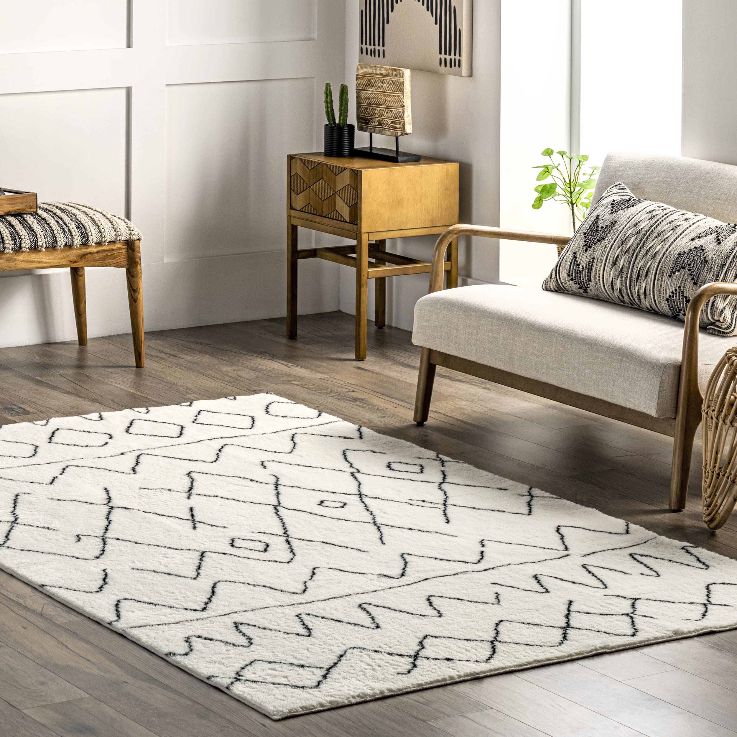 Tapis à poils longs lavable nuLOOM Rae 150x240 cm