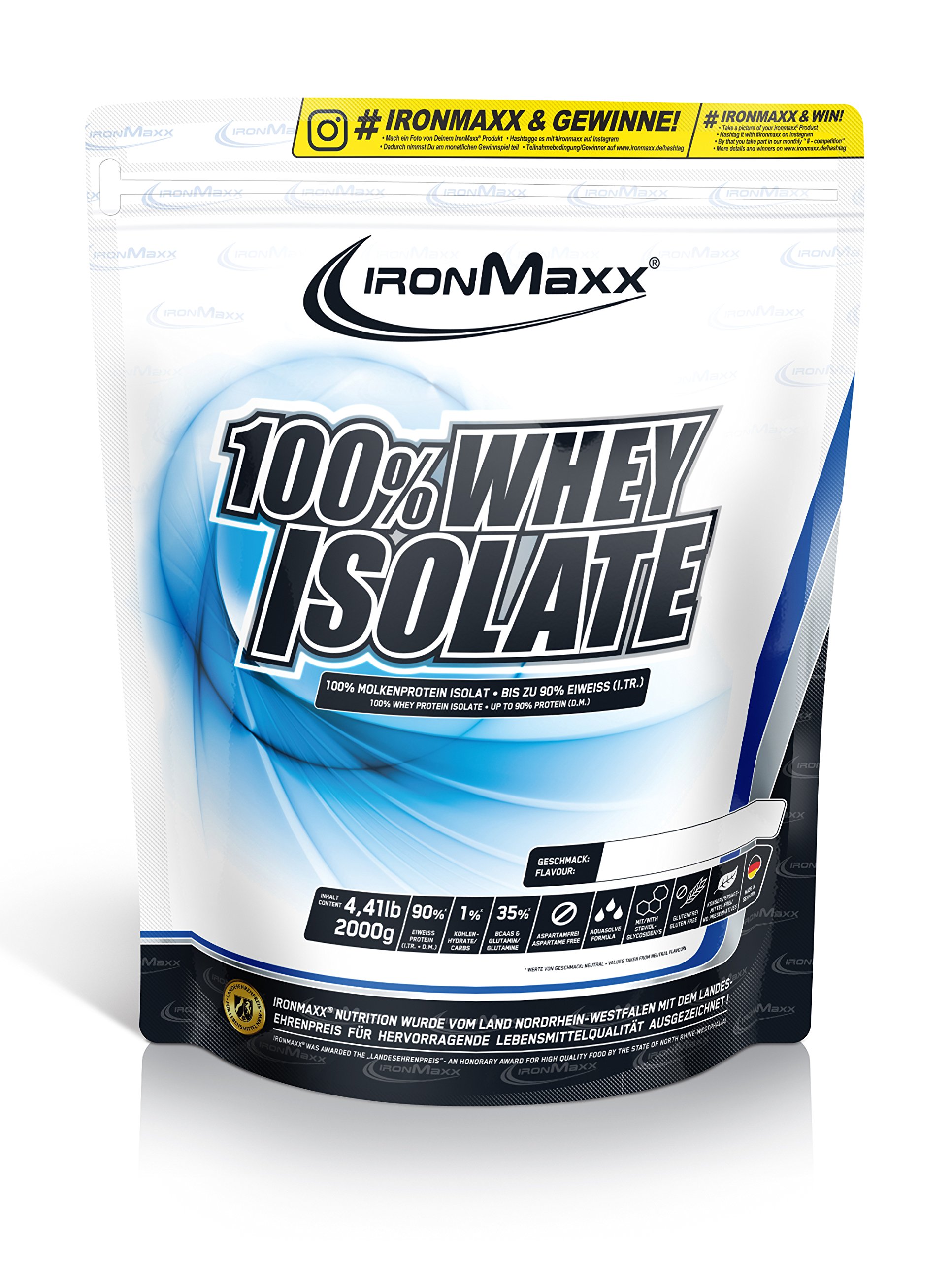 Ironmaxx 100% Whey Isolate Banana Powder - Multicoloured, 2000 g