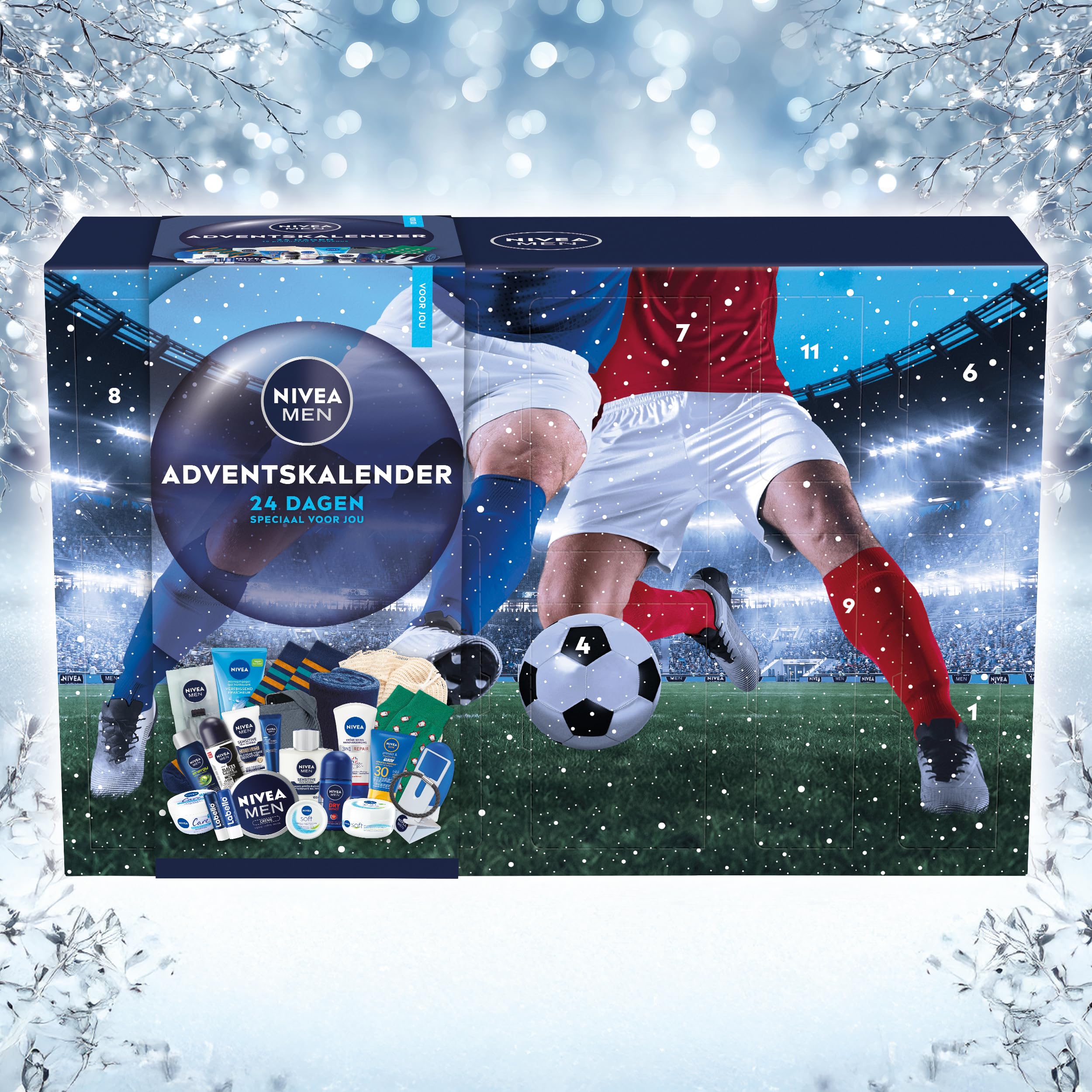 NIVEA Calendario de Adviento Hombres 2025 – Calendario de cuenta regresiva completo - Regalo de 24 productos – Regalo de San Valentín y Navidad