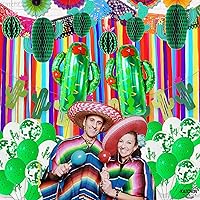 Vista 5 de KatchOn, Juego de decoraciones de fiesta de cactus, 30 unidades, globos de cactus, panal de abeja, pancarta de cactus Decoraciones de cumpleaños
