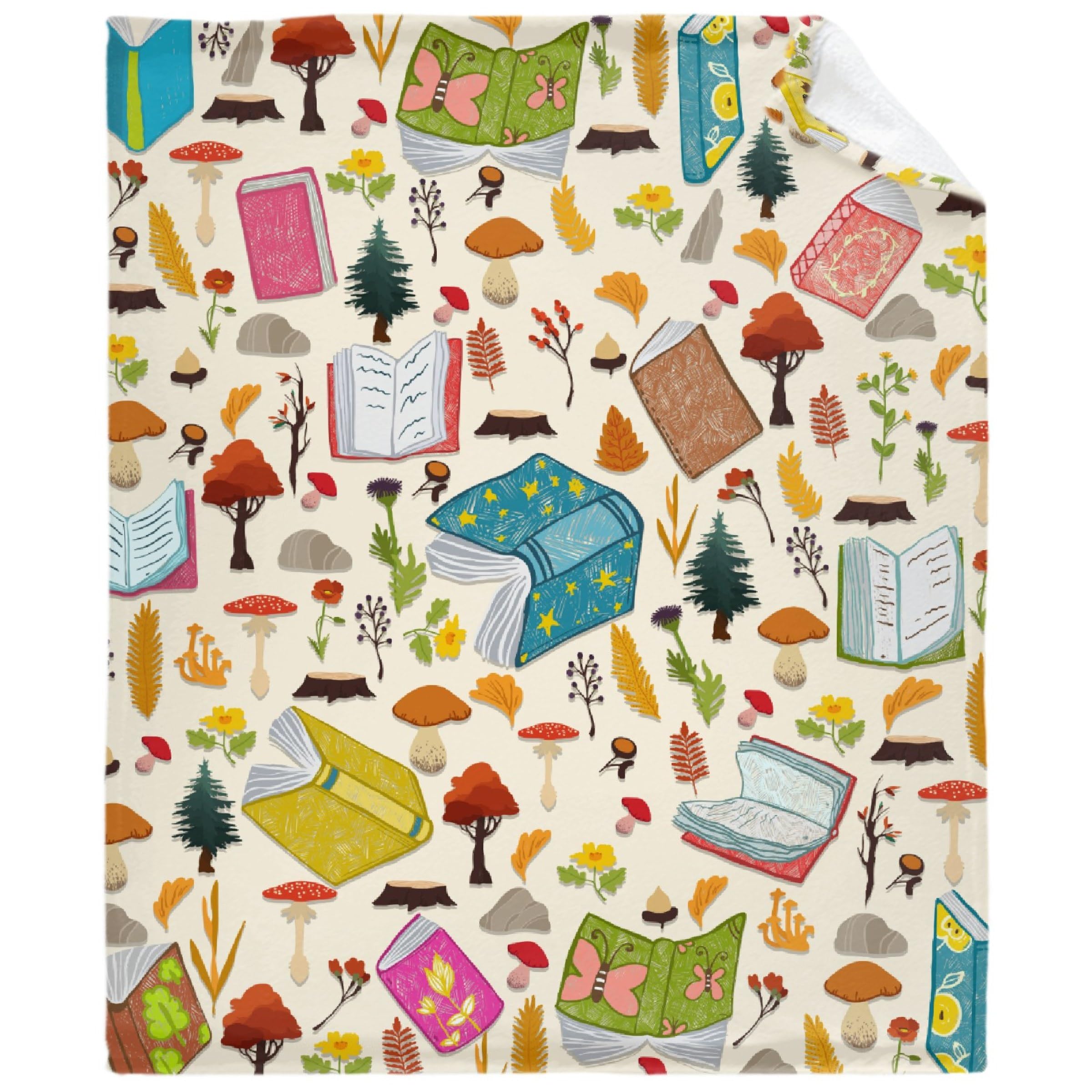 Forest Book Blanket Book Gifts for Book Lovers Women Girls Soft Lightweight Flannel Throw Blankets for Couch Bedding Sofa Travel S 40x50in, Kid/Child Gift