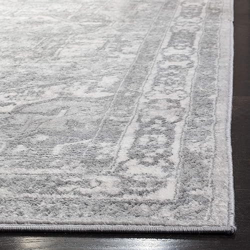 Miniatura 4 de SAFAVIEH Brentwood Collection BNT852B - Alfombra de pasillo de 2 x 6 pies, color crema y gris, no desprende pelusa, para sala de estar, entrada,