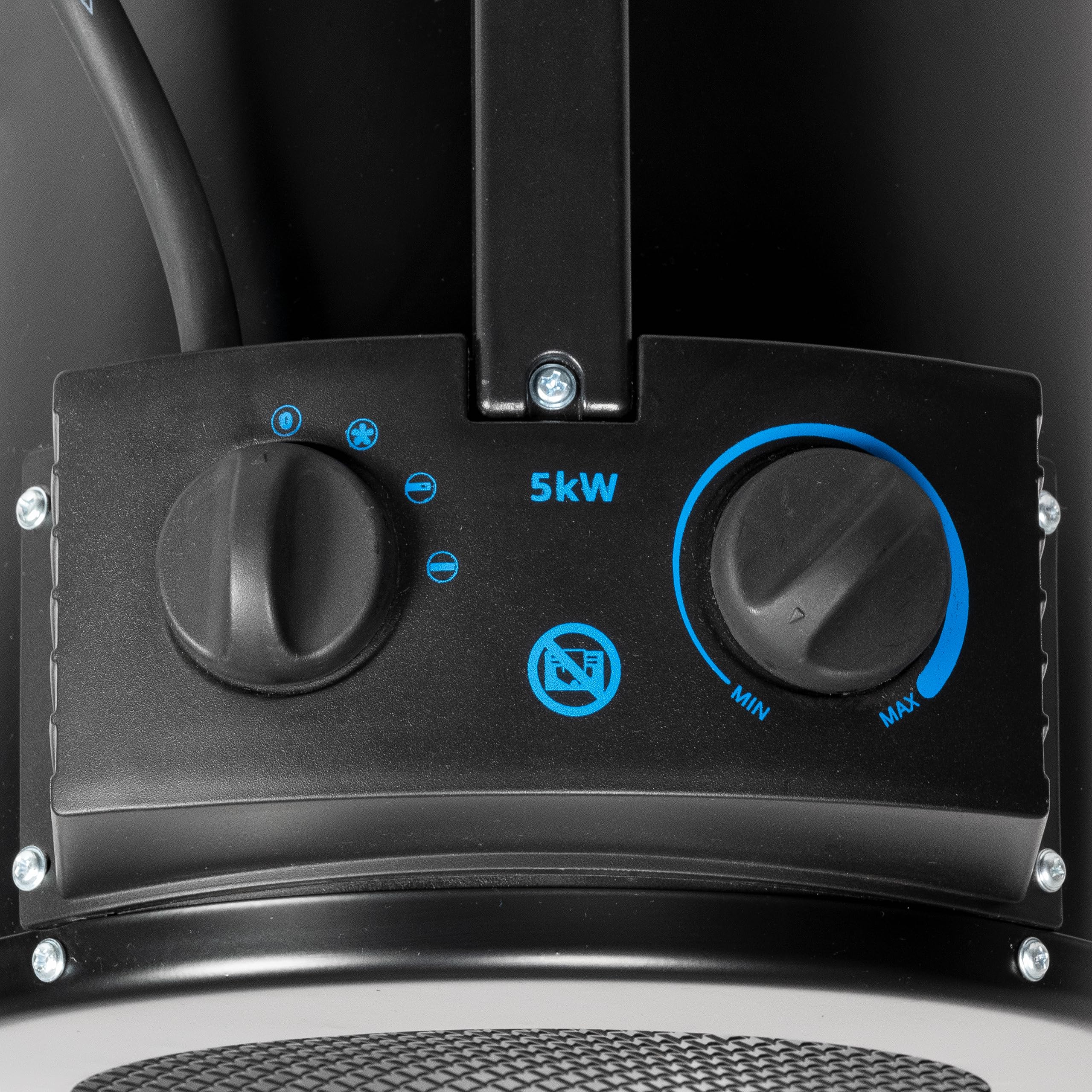 Güde Riscaldatore elettrico GEH 5000 R (400 V, 5000 W, 2 livelli di riscaldamento (2500/5000 W) + funzione ventilatore, 310 m³/h max. potenza di ventilazione, termostato continuo, protezione da