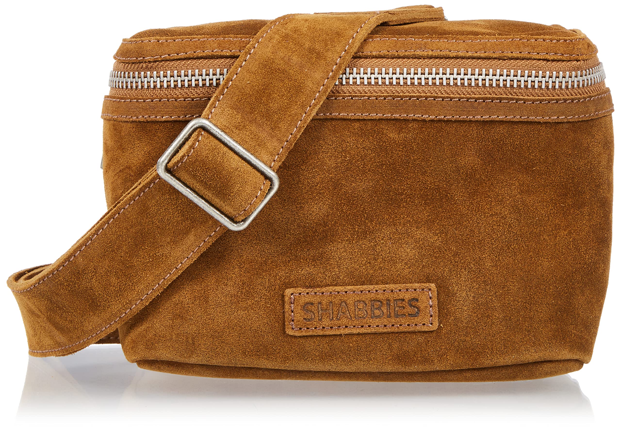Shabbies AmsterdamWomen's SHB0352 Crossbody Waxed Suede, Warm Brown, S