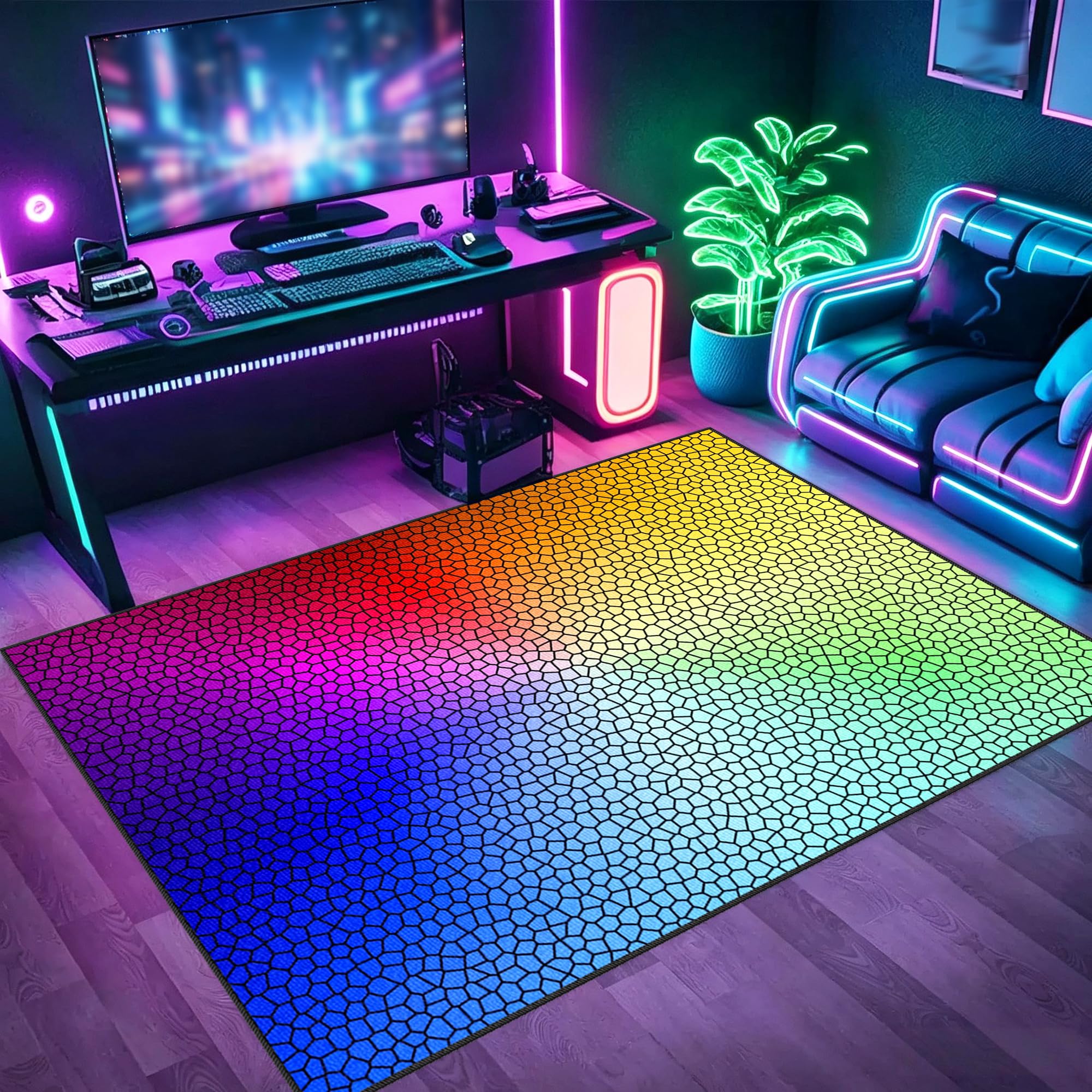 Tapis de protection de sol gaming pour protéger le parquet des chaises de bureau