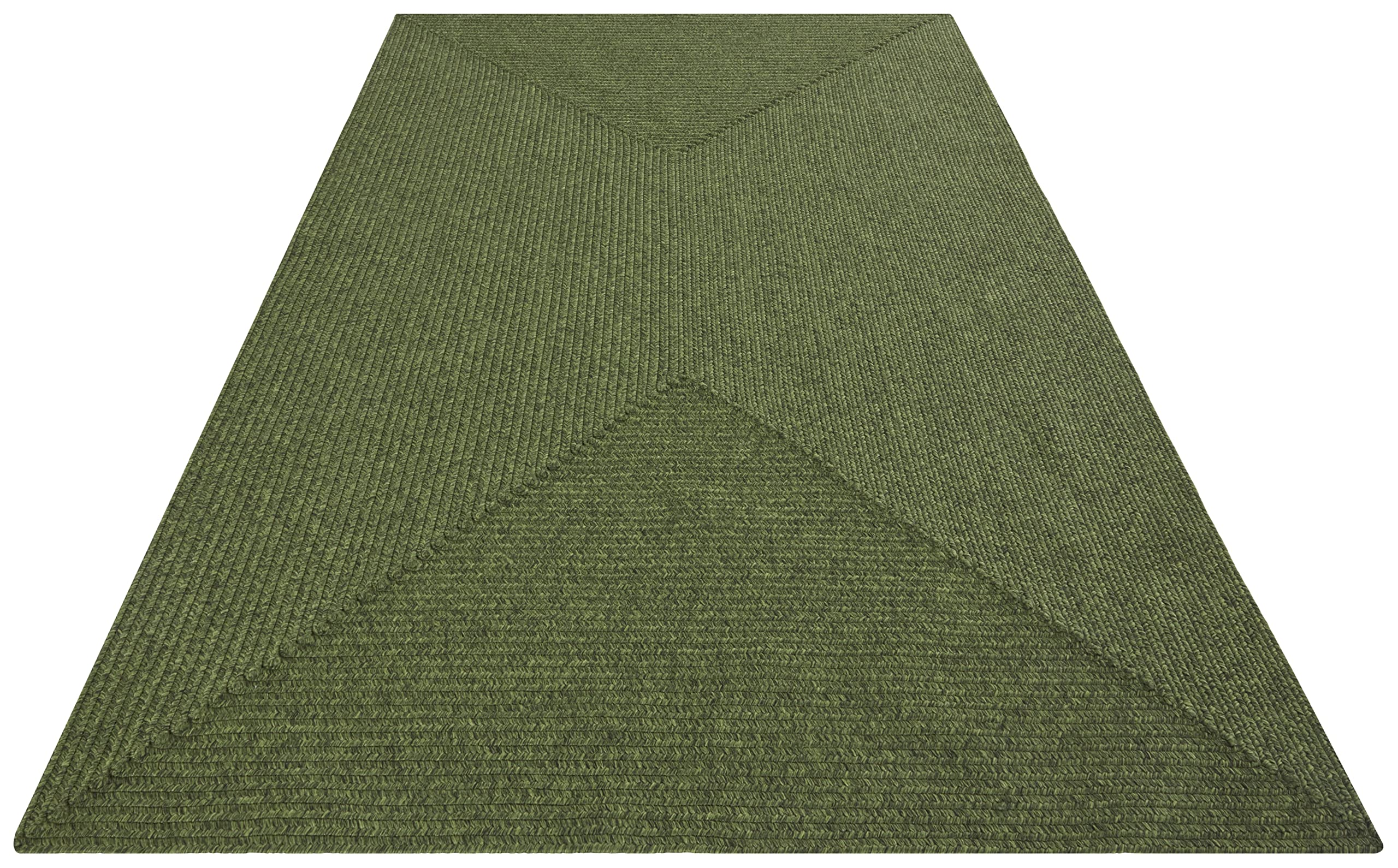 NORTHRUGS Tapis d'extérieur Trenzado - Design Moderne - Pliant - Aspect Fait Main - pour Balcon, terrasse, Jardin, Salon, Salon, Salon, Durable, Durable, Facile d'entretien - Vert - 160 x 230 cm
