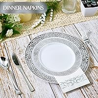 Vista 6 de Vplus Paquete de 200 servilletas de papel desechables de 3 capas de alta calidad, servilletas de cena desechables suaves y absorbentes, perfectas