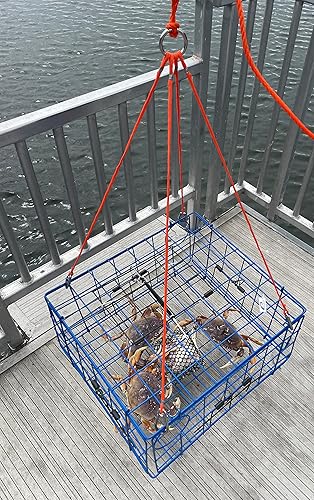 Miniatura 6 de AirFly Arnés de 4 brazos para trampa de cangrejo con ganchos de acero inoxidable 304 y flotador de boya