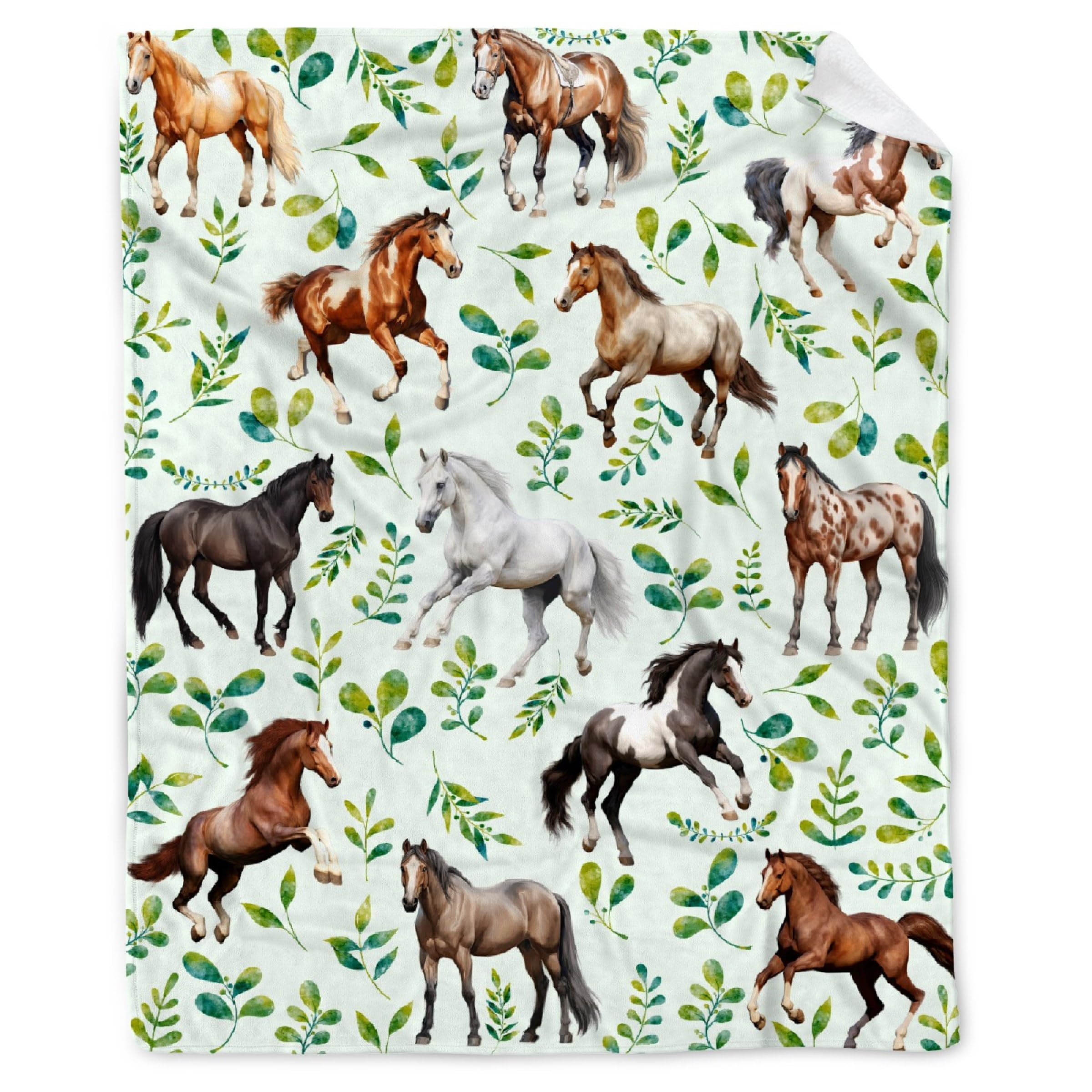 Horse Blanket Horse Lovers Gift for Girls Boys Cute Animal All Season Bedroom Sofa Living Room Decorations Soft Fuzzy Blanket Farmhouse Warm Flannel Blanket 90