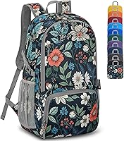 Vista 17 de ZOMAKE Mochila plegable ligera 30L, mochilas plegables para senderismo, mochila plegable compacta resistente al agua para viajes