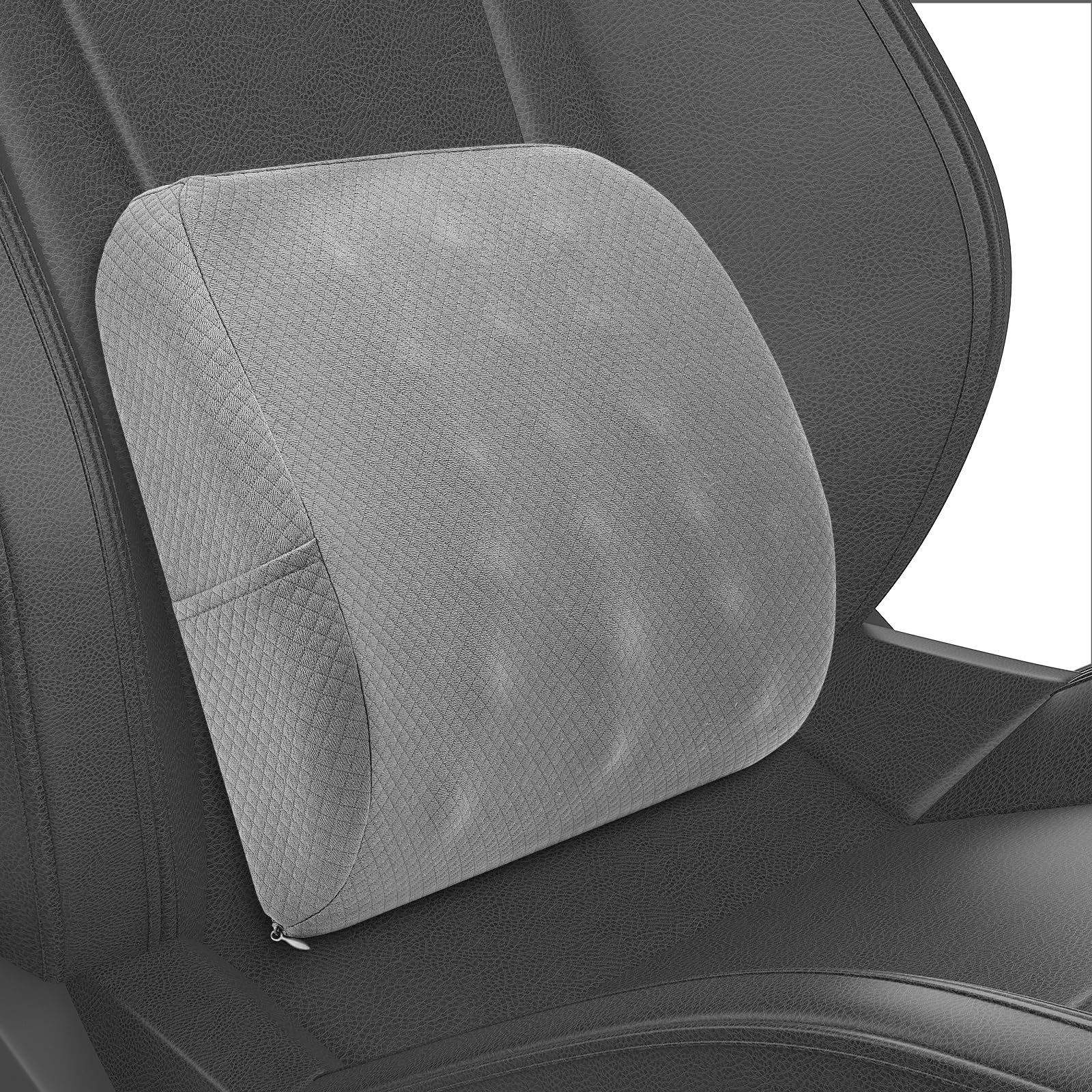 Quirlig Lumbar Cushion for Car, Lumbar Pillow with Memory Sponge, Ergonomic Lumbar Cushion for Car Seats, Office Chair, Wheelchair, Grey