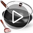 Wok-Pan-with-Lid-13-Inch-Wok-Stir-fry-Pan-with-Wooden-Spatula-No-Chemical-Coated-Carbon-Steel-Wok-Nitrided-Non-stick-Chinese-Wok-with-Flat-Bottom-for-Induction-Electric-Gas-Stove