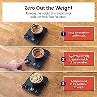 Vista 4 de Etekcity Báscula de Cocina para Alimentos, Báscula de Pesaje Mecánica Digital, Gramos y Onzas para Pérdida de Peso, Hornear, Cocinar, Keto y Negro