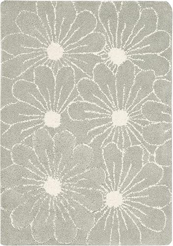 SAFAVIEH Soho Collection SOH768A - Alfombra decorativa hecha a mano de lana y viscosa de 2 x 3 pies, color azulmarfil