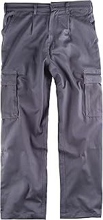 Workteam – Pantaloni Dritti in Cotone con Due Tasche di Apertura inclinata sui Lati e Due Borse Laterali di carico con Portafoglio da Uomo