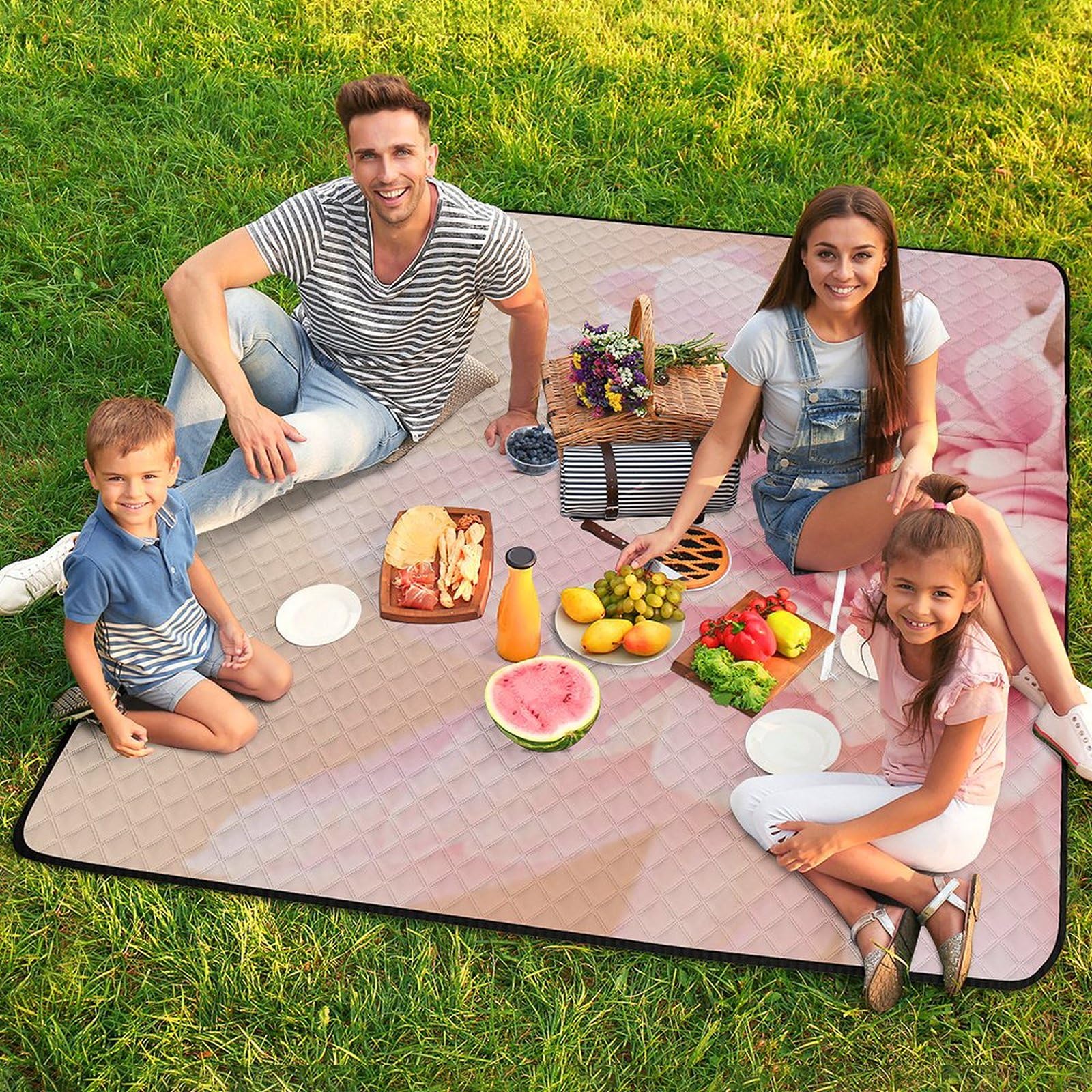 3D Impression Fleurs Couverture Pique Nique Tapis Pique Nique Nappe Picnic Couverture De Pique-Nique pour Le Voyage, Le Camping, Les Vacances, Etc 200x200cm