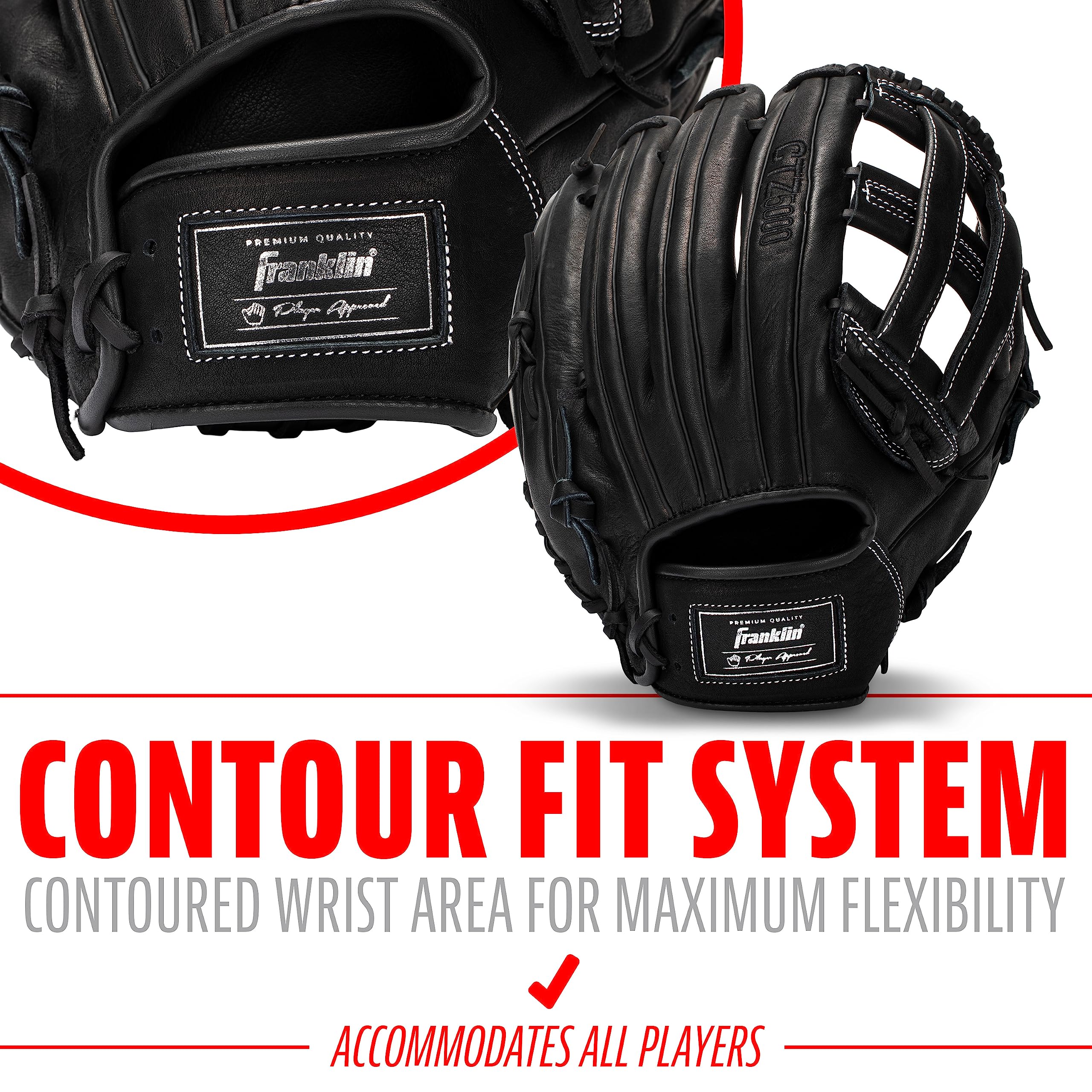 Franklin Sports Rękawica baseballowa – męskie rękawice baseballowe dla dorosłych i młodzieży – CTZ5000 rękawice baseballowe ze skóry bydlęcej