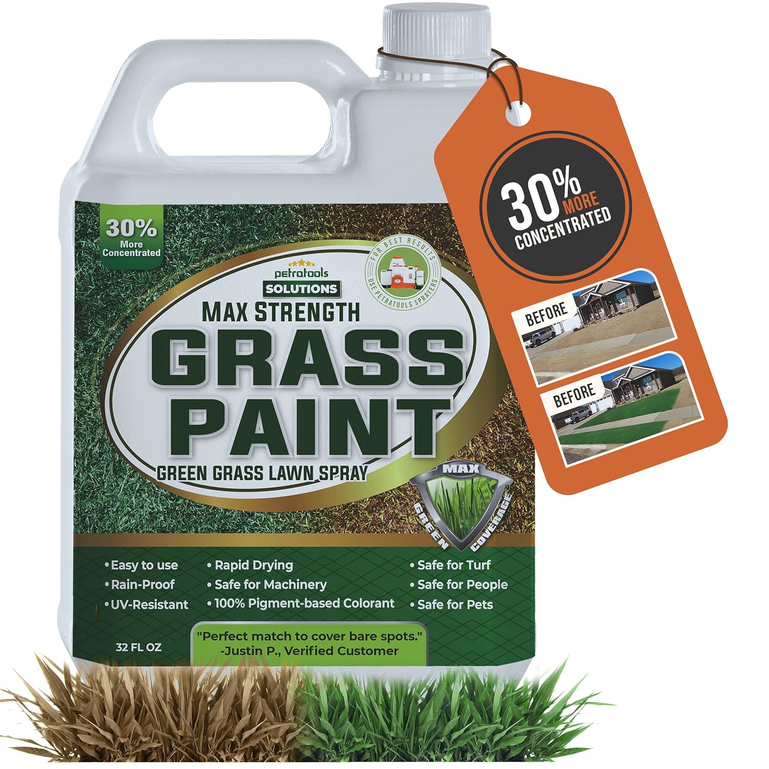 PetraTools Grass Paint Max Strength, Green Grass Lawn Spray for Dead