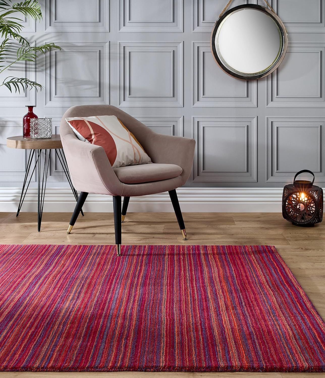 Lord of Rugs Stripes Wool Rug for Modern Contemporary Homes Living Room