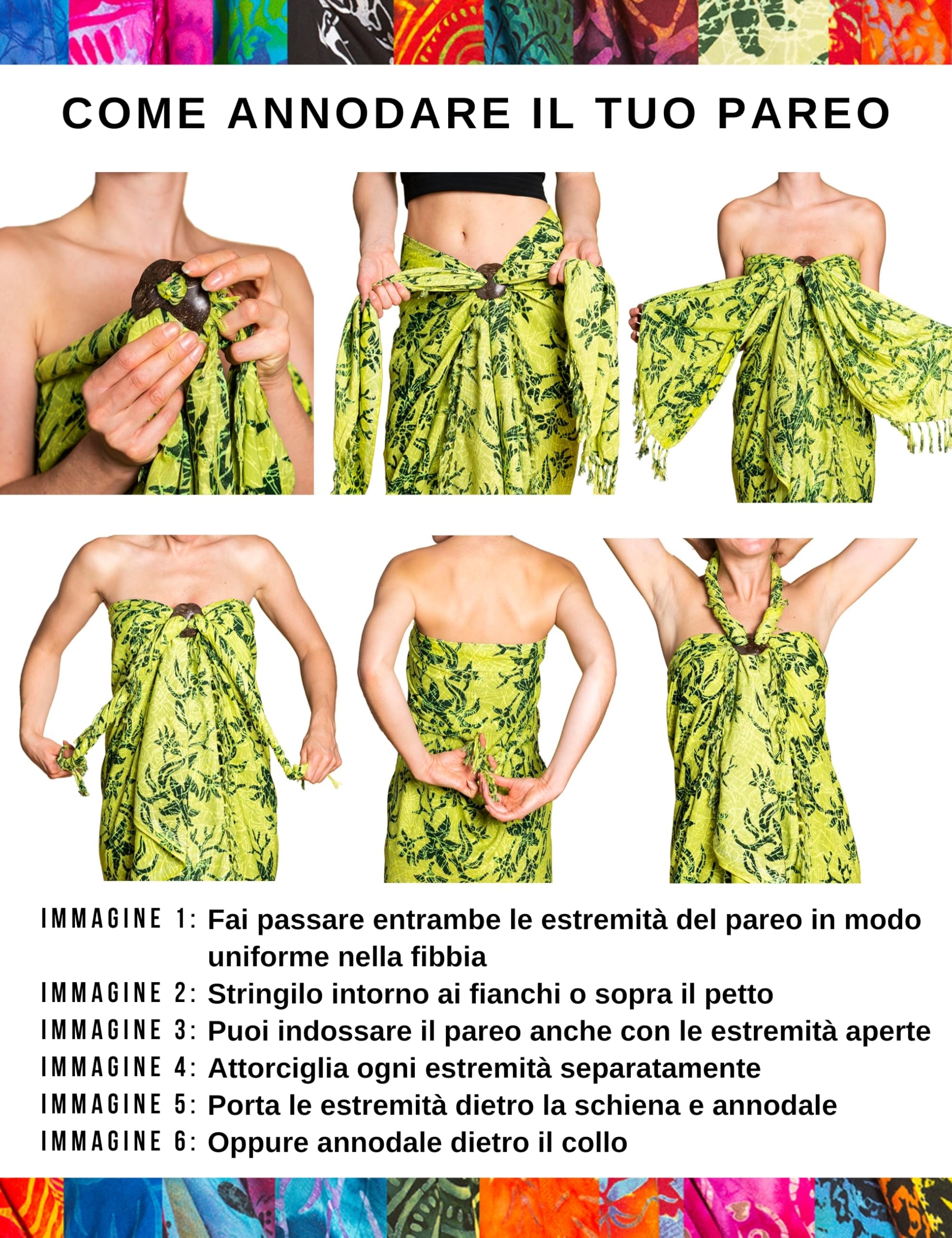 PANASIAM Pareo Sarong - L e XL Coprente - Pareo Mare in Viscosa Fluida - Gonna a Portafoglio o Abito da Spiaggia per Donna e Uomo - Leggero Copricostume - Pezzo Unico Artigianale dall’Indonesia