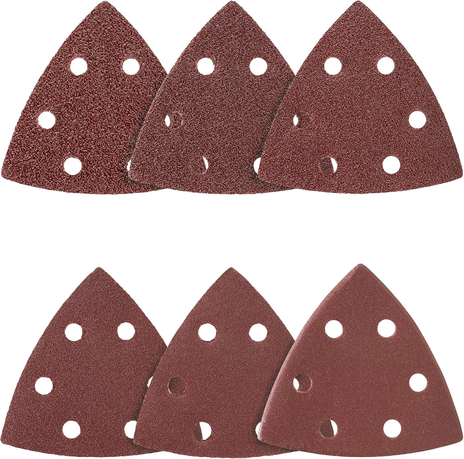Delta Triangle Sanding Sheets 50pcs 93x93x93mm, 6-Hole, Grain 40 for Delta Sanders/Multi-Sanders, brown, 93 x 93 x 93 mm - Image 4