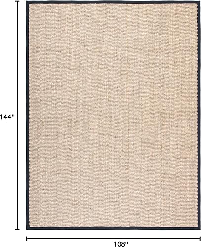 Miniatura 200 de Safavieh Colección de fibra natural NF115P - Alfombra (fibra natural), color gris, Fibras naturales beige, (Natural/Beige),Natural/Negro,Natural