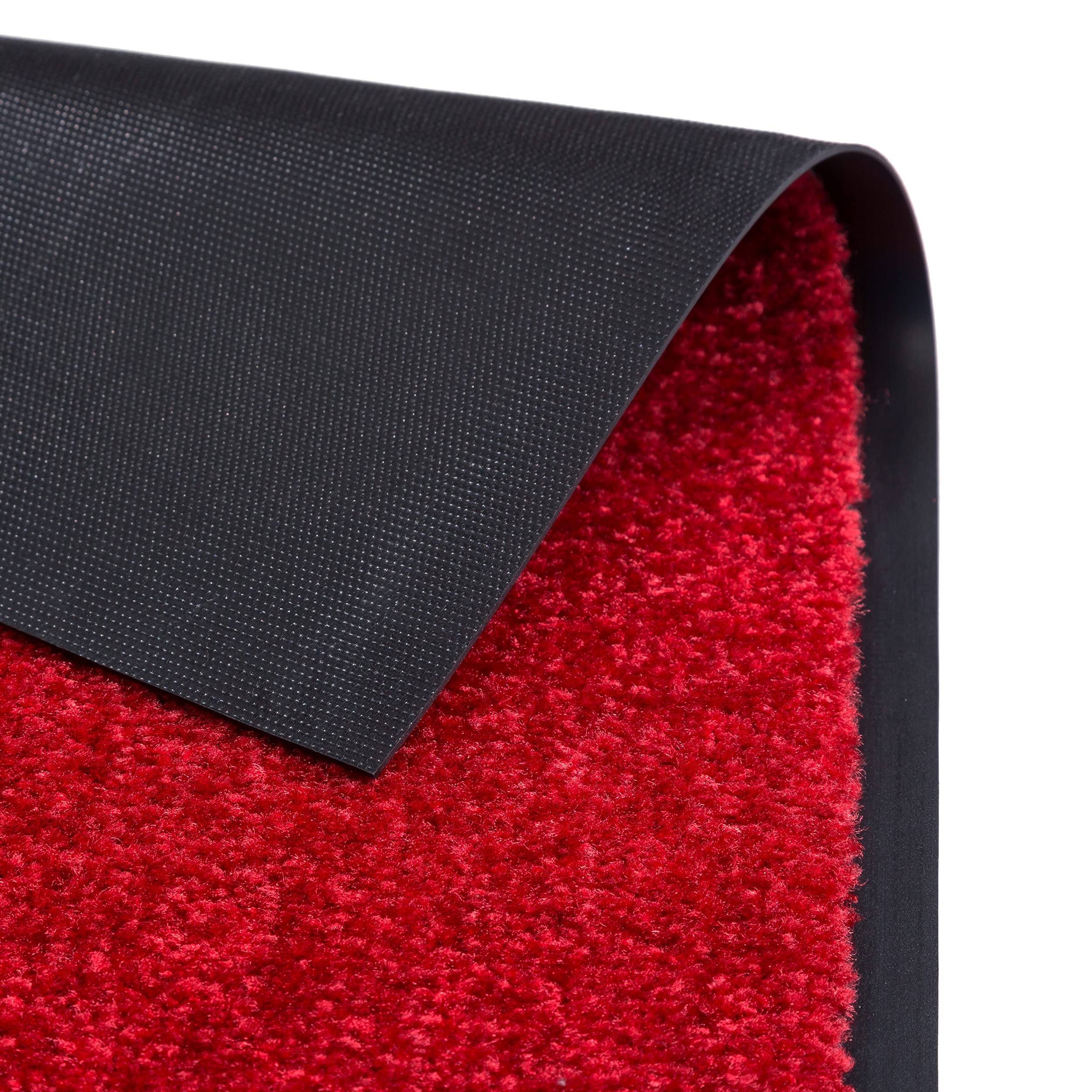 Astra Tapis de propreté de Haute qualité - paillasson intérieur - Tapis de Sol Lavable à 30° C - Tapis antidérapant - Tapis Cuisine - Couloir - Rouge 60x180 cm