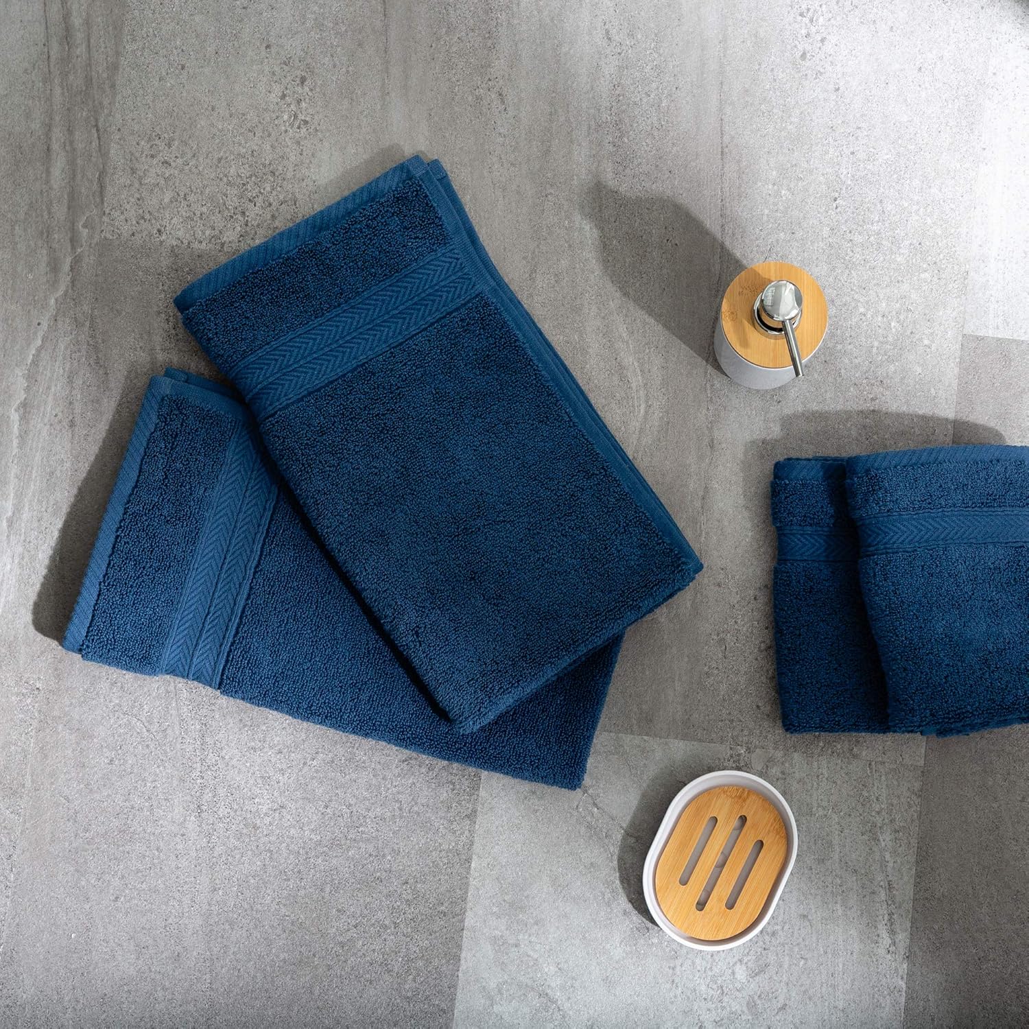 Linenspa 100% Cotton Towel Set-625 GSM-Quick Dry-Ultra Absorbent-6 Piece Set-2 Bath Towels, 2 Hand Towels, 2 Wash Cloths - Dorm Room Essentials