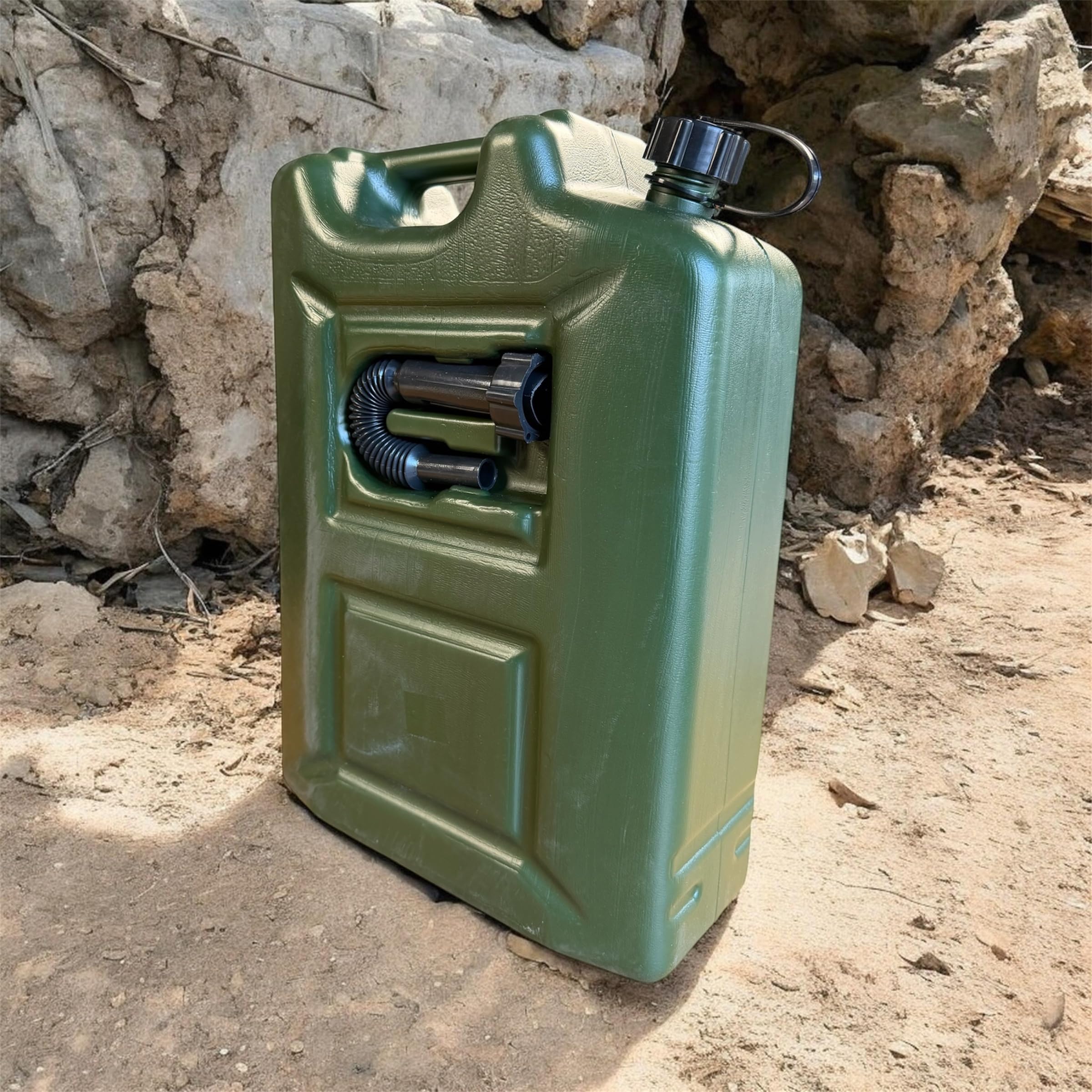 3x Benzinkanister 20L OLIVGRÜN Kunststoff Dieselkanister Reservekanister Kraftstoffkanister 20 Liter Kanister Wasserkanister für Benzin Diesel Wasser AdBlue 20-Liter-Kanister & Ausgießer Petrol Can, A