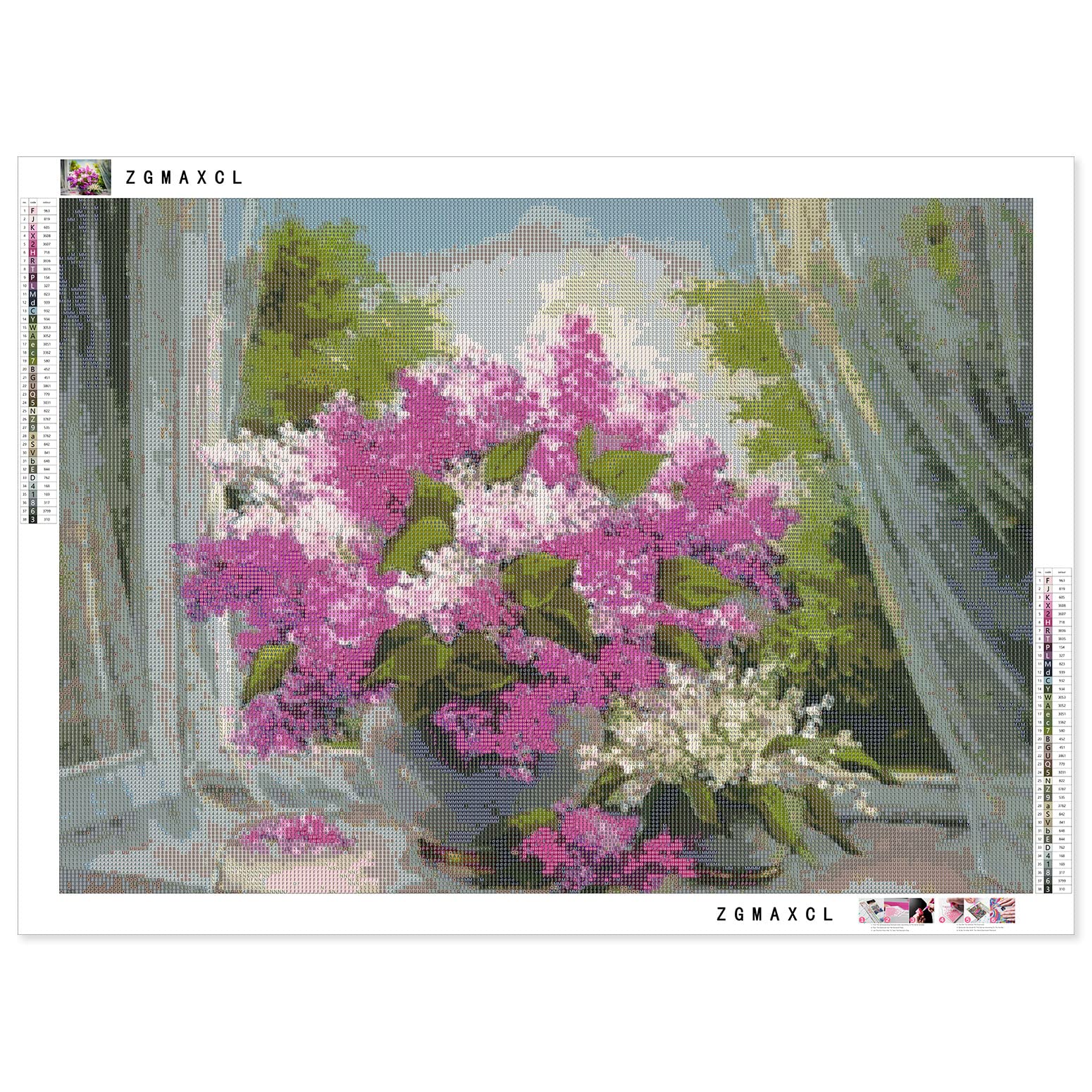 ZGmaxCL Fai da Te DIY 5D Diamond Painting Kit Fiori e Foglie Colorati Quadro Soggiorno Moderno 70x40cm