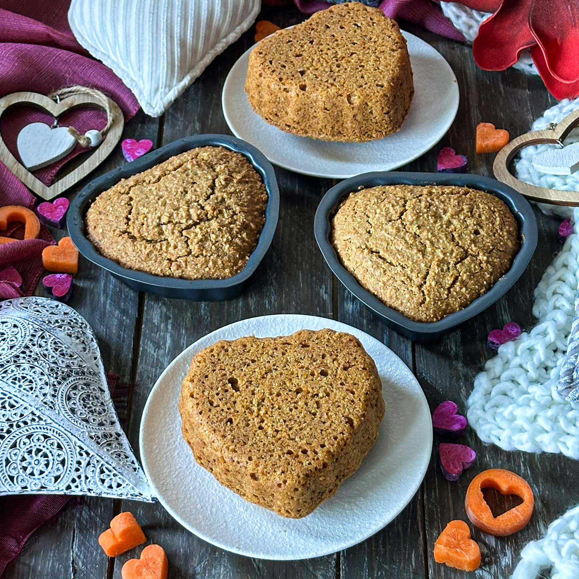 Set Di 3 Stampi Per Torta A Cuore Antiaderenti, Acciaio Al Carbonio, 20/22/24 Cm