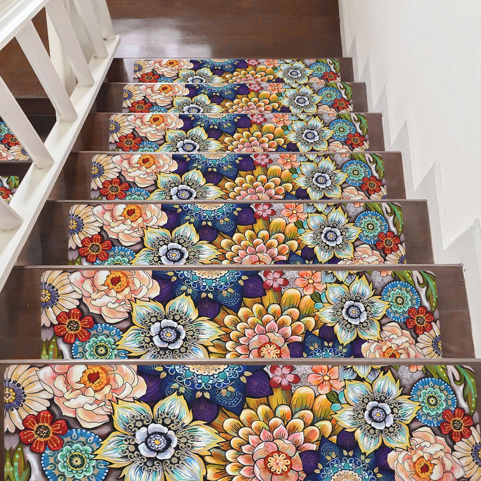 Non Slip Carpet Stair Treads for Wooden Steps Indoor, 15 Pack Stair Runners Covers Staircase Step Rugs Stair Mats for Kids Elders and Dog