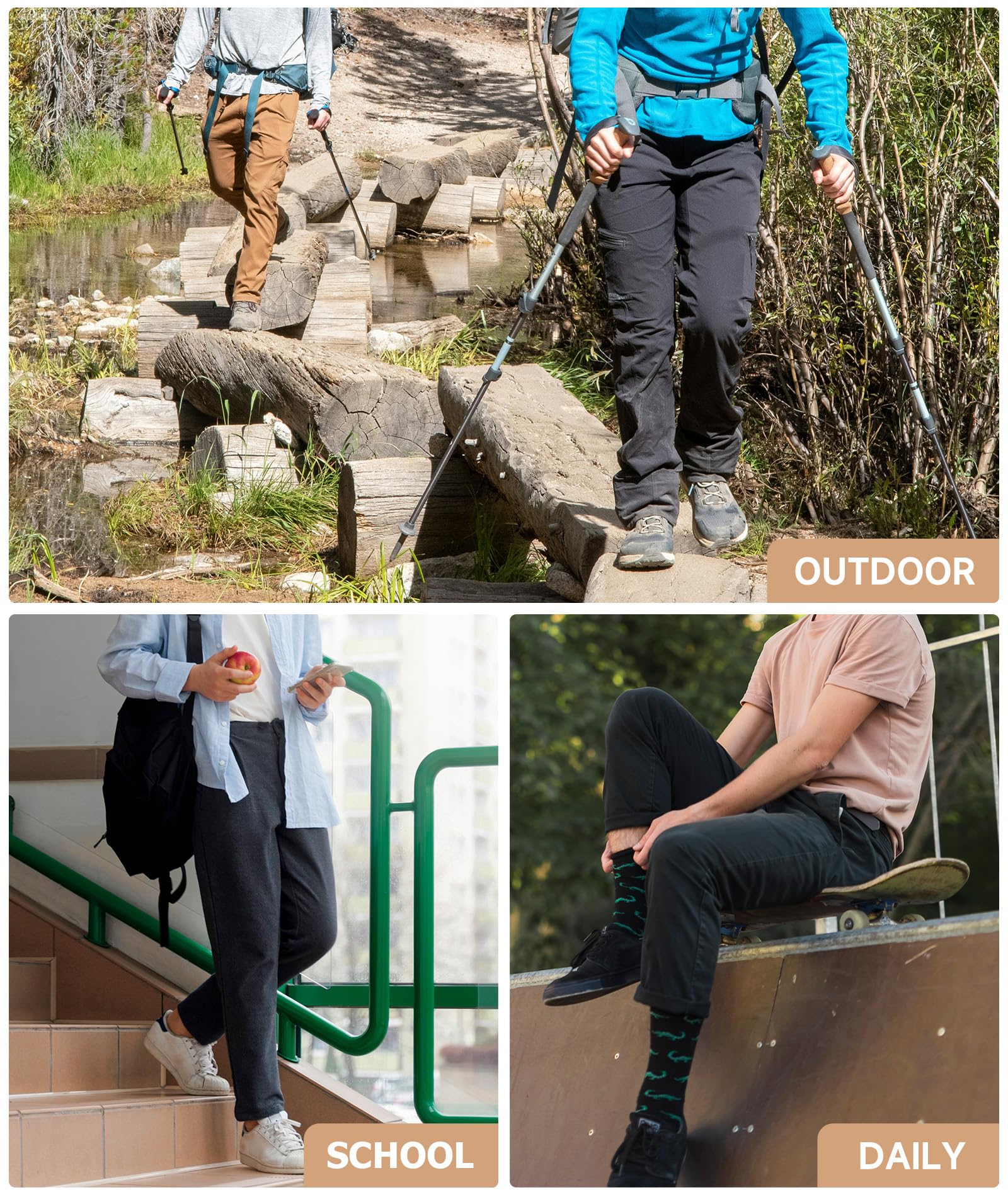YOUNGSOUL Pantaloni cargo per ragazzi, impermeabili, per bambini, da trekking, per attività all'aria aperta, con elastico