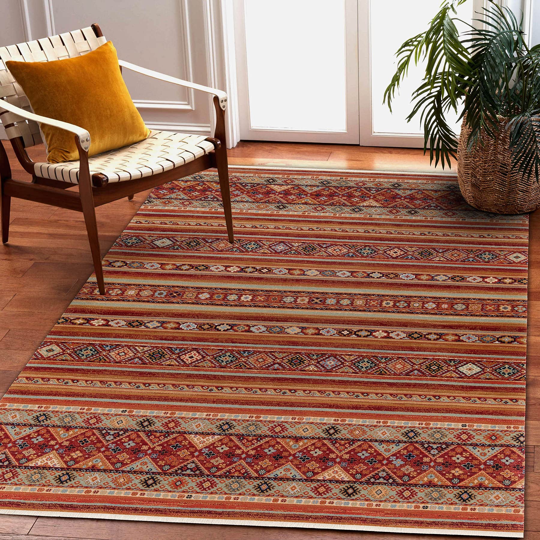 Dywan wełna KESHAN Franse, orientalny 7685/53578 terakota 160x230 cm, Dywany do Salonu